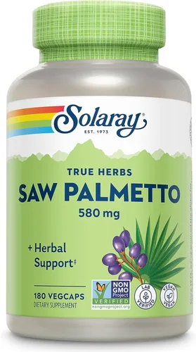 Vista 7 de SOLARAY Saw Palmetto Berries 580mg - Suplementos de bienestar para hombres - Saw Palmetto para hombres a medida que envejecen - 3 cápsulas vegetales
