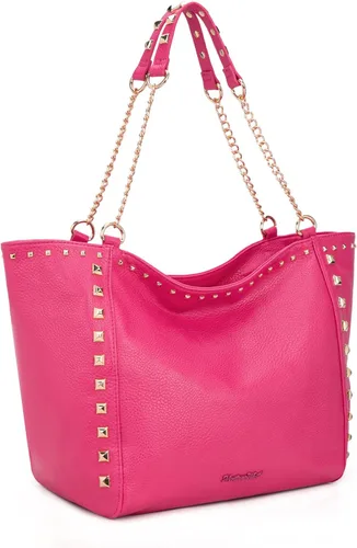 Vista 8 de Montana West - Bolso de mano grande para mujer con asa superior sobredimensionada y bolsos con cadena XL-negro
