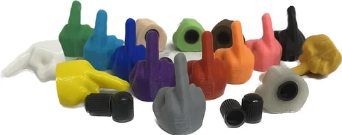 Vista 10 de 5 tapas de válvula de dedo medio, 16 colores, fabricadas en Estados Unidos
