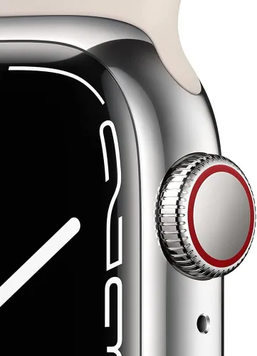 Vista 3 de Apple Reloj Serie 7 (GPS + celular, 1.772 in) Caja de aluminio Starlight con correa deportiva Starlight (renovado)