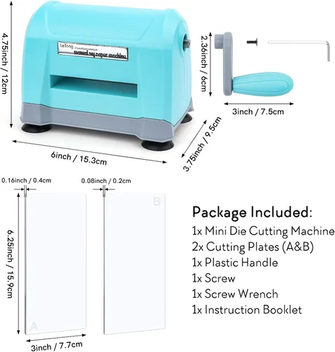 Vista 2 de BAOFALI Mini máquina de troquelado manual; máquina portátil de troquelado y estampado en relieve para bricolaje, troquelado, tarjetas de papel