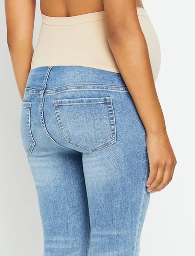 Vista 5 de Motherhood Maternity Women's Repreve Sustainable Over The Belly Skinny Denim Maternity Jeans Indigo Blue