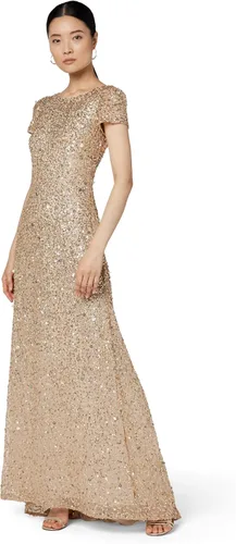 Vista 10 de Adrianna Papell Vestido de noche de mangas cortas con lentejuelas para mujer Rubor