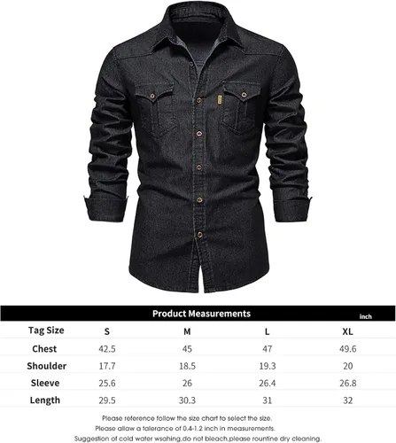 Vista 3 de Elkhomy Camisas casuales de manga larga para hombre