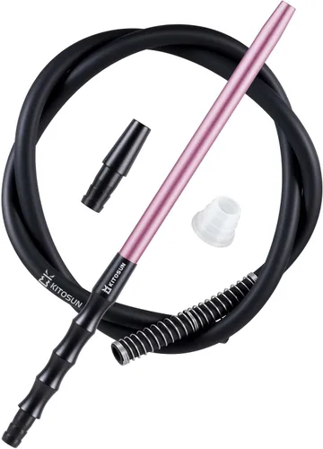 Vista 11 de Kitosun D-Hose Juego de manguera para cachimba – Accesorios para shisha premium de 1.1 pies de largo mango de boquilla de aluminio desmontable Negro