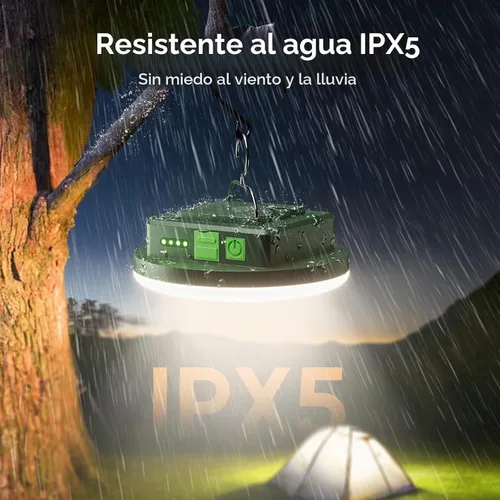 Vista 6 de Eventek Linterna de campamento de 12000 mAh, luces LED ultra brillantes con 4 modos y magnética, linterna recargable impermeable IPX5 para cortes