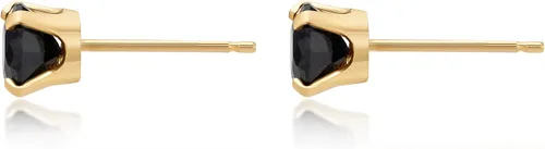 Vista 3 de Lavari Jewelers - Aretes redondos de piedras preciosas naturales para mujer en oro amarillo o blanco de 14 quilates con piedra natal de 0.197 in