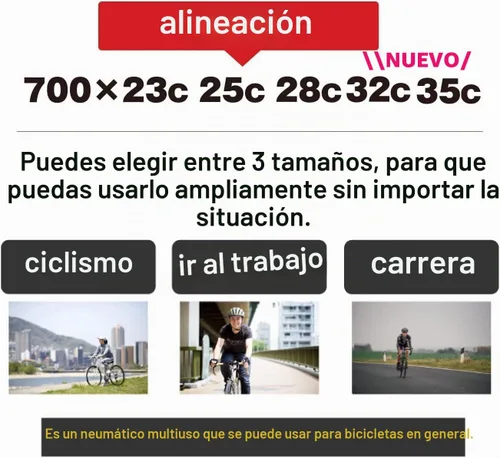 Vista 4 de Neumático para Bicicleta de Carretera GORIX 700×23C 25c 28C 32c 35c para Ciclismo (Gtoair)