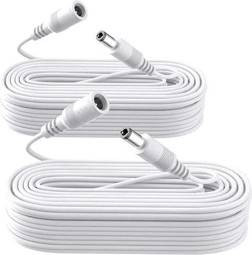 Vista 10 de 2 Pack 3ft DC Power Extension Cable 5.5mm*2.1mm Male to Female Power Cord for CCTV Security Surveillance Camera DVR Standalone, LED Strip, Router