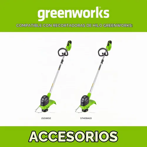 Vista 5 de GreenWorks 2900719. Paquete de 3 bobinas de reemplazo para recortadora de doble línea.