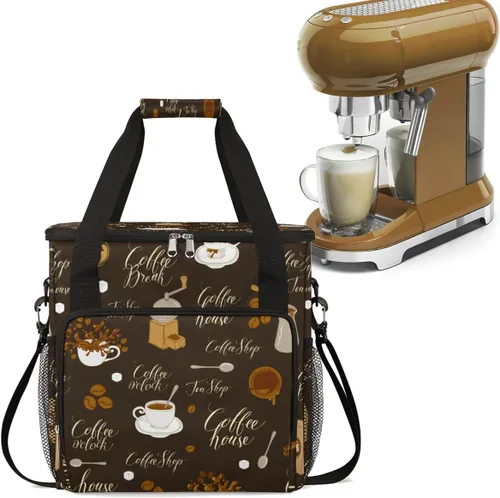 Vista 16 de Bolsa para cafetera compatible con K-Mini o K-Mini Plus Coffee Cup Pattern1 Coffees Machine Travel Storage Tote Bag Compatible Portable Single