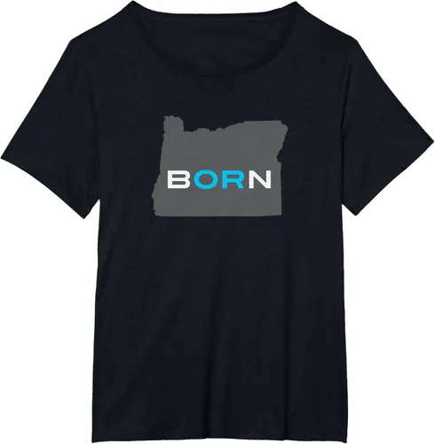 Vista 23 de Nacido en Oregon Camisa – Estado Mapa Born Idea de regalo, Negro