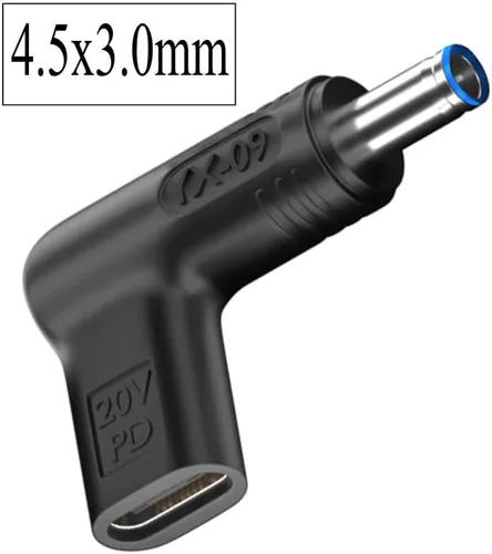 Vista 2 de Adaptador PD USB tipo C a CC de 0.177 x 0.118 in, 100 W PD USB C hembra a 18.5 V/19.5 V CC macho, adaptador tipo USB C a 0.177 x 0.118 in hecho
