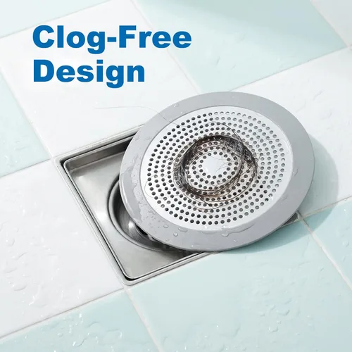 Vista 4 de 1 unids Flat Shower Drain Catcher Hair Catcher Shower Drain Cover