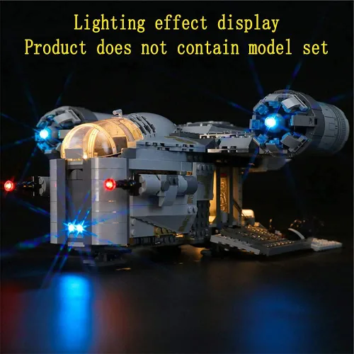 Vista 5 de GEAMENT Kit de luz LED para The Mandalorian The Razor Crest 2020 - Compatible con el modelo Lego 75292 (juego de modelos no incluido)