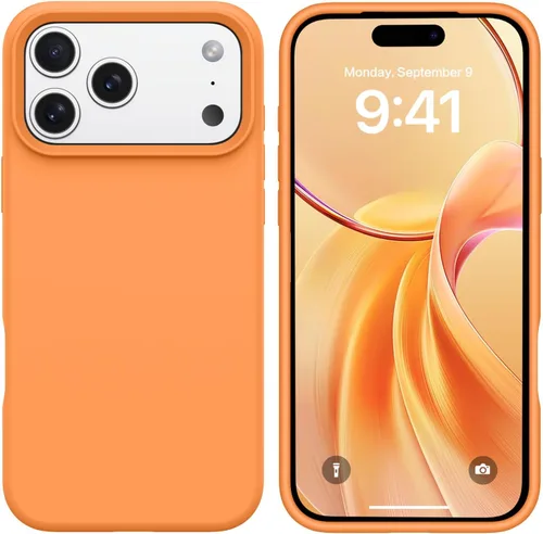Vista 99 de GUAGUA Funda compatible con iPhone 17 Pro Max de 6.9 pulgadas, silicona líquida, goma de gel suave, delgada, forro de microfibra delgada