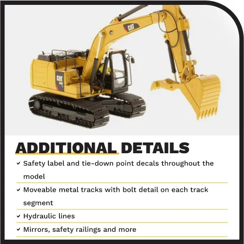 Vista 5 de Diecast Masters Excavadora hidráulica Caterpillar 323F L, Core Classics Series Camiones para gatos y equipo de construcción, coleccionable a escala
