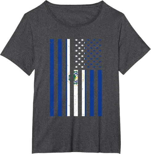 Vista 22 de El Salvador Shirt - El Salvador USA America Flag Men Women T-Shirt