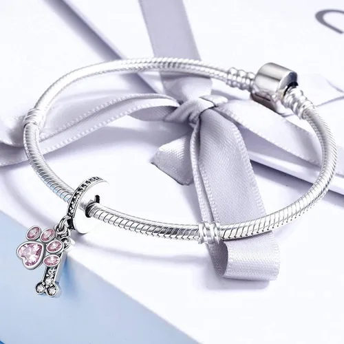 Vista 3 de Annmors Dijes familiares de joyería para mujer, plata de ley 925, colgante con circonita cúbica, cuentas de joyería para niñas, regalos de bricolaje
