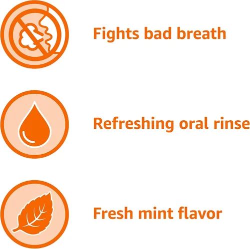 Vista 4 de Amazon Basics Enjuague bucal Fresh Breath para el mal aliento, menta refrescante, sabor limpio, 33.8 fl oz (anteriormente Solimo)