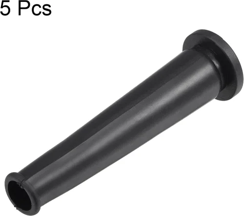 Vista 3 de uxcell Cable protector de arranque de cable manguera de goma 2.717 in longitud negro 5 piezas