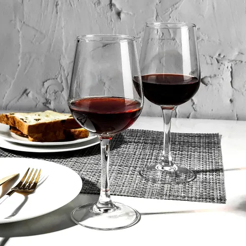 Vista 5 de Elegante juego de 8 copas de vino tinto templadas de 15 onzas
