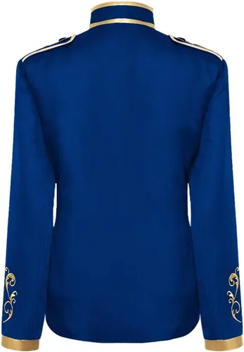Vista 2 de Disfraz de uniforme de corte con chaqueta bordada de oro de príncipe palacio para hombre