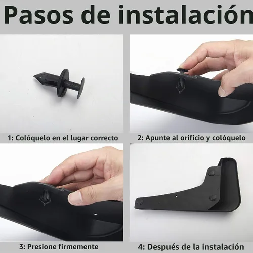 Vista 4 de Crosselec 4 guardabarros negros para auto PACK GT/RT/SCAT