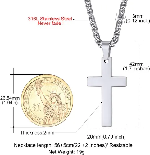 Vista 5 de GOLDCHIC JEWELRY Cruz INRI Crucifijo Colgante Collar, Virgen María Milagrosa Medalla Collares, Jesús Christain Jewelry