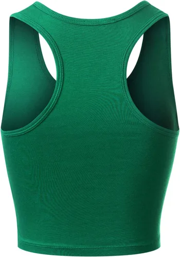 Vista 3 de MixMatchy Camiseta sin mangas básica de algodón con espalda cruzada para mujer