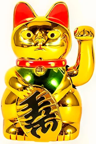 Vista 2 de Gato de la suerte chino que agita los gatos de oro brazo de la fortuna pequeño que agita la suerte Feng Shui Gato de oro que agita el gato