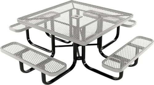 Vista 39 de COATEDOUTDOORFURNITURE Mesa de picnic cuadrada de 46 pulgadas, expandida, color negro