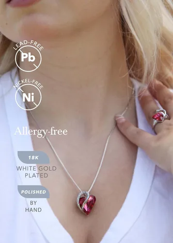 Vista 3 de Leafael Collares para mujer, dije de corazón de amor infinito con cristales de piedra natal, regalos de joyería para esposa, cadena chapada en plata