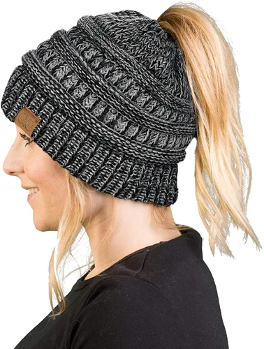 Vista 187 de Funky Junque - Gorro para mujer con ranura para cola de caballo