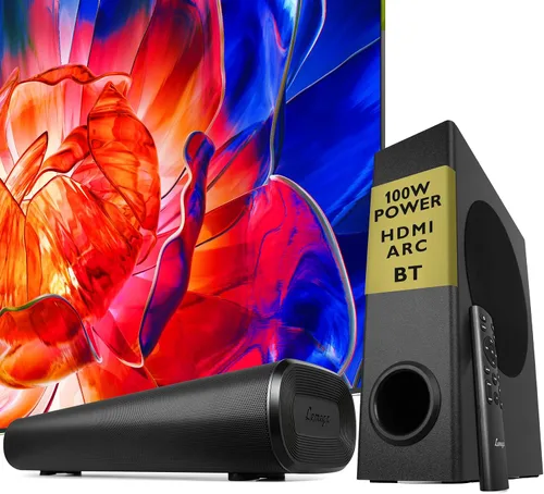 Vista 7 de LEMEGA Barra de sonido Edge X 2.0 para TV, HDMI ARC, sonido de 50 W