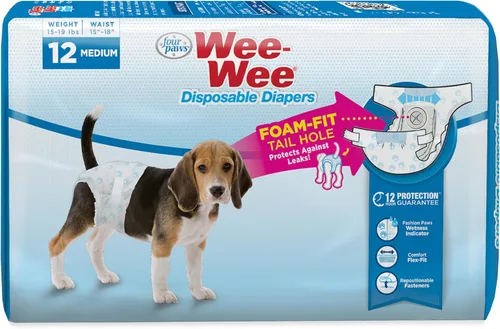 Vista 18 de Four Paws Wee-Wee - Pañales de entrenamiento para perros desechables y ajustables, superabsorbentes, protección a prueba de fugas para perros