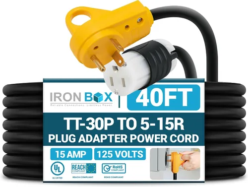 Vista 14 de IronBox Electric TT-30P a TT-30R - Adaptador y extensión - 30A, 125V, 10/3 SOOW - Cable adaptador de conector de enchufe resistente, cable