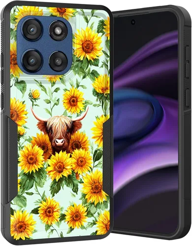 Vista 272 de para Moto G Play 4G 2024, funda de dos capas híbrida resistente y a prueba de golpes, PC duro + silicona suave protectora para Motorola Moto G Play