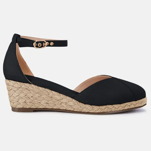 Vista 2 de Juliet Holy Alpargatas para mujer con plataforma cerrada y correa al tobillo, estilo casual de verano