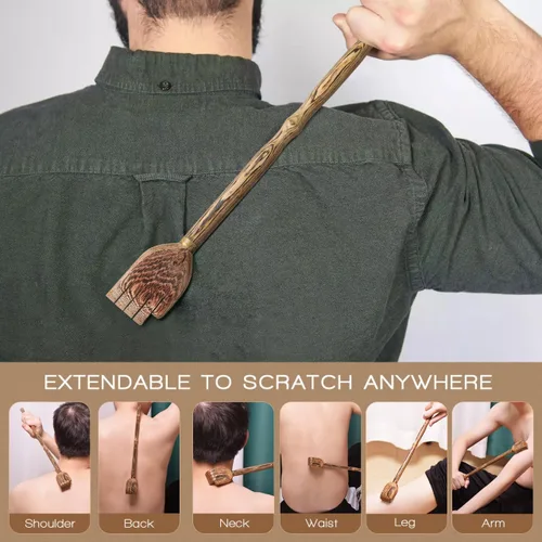 Vista 6 de Rascador de espalda de madera, rascador de espalda de madera tradicional para hombres