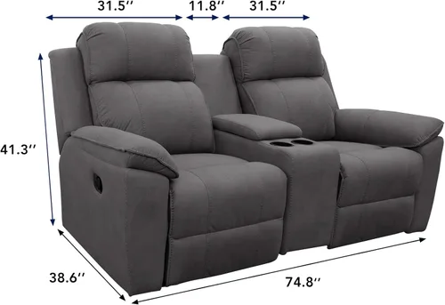 Vista 6 de PureFit Funda de Sofá de Dos Plazas Reclinable Reversible Resistente al Agua - Protector de Muebles Antideslizante para Reclinable de 2 Asientos