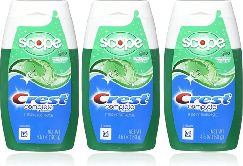 Vista 5 de Crest Complete Whitening Plus Scope Tartar Control Pasta de dientes, gel líquido de menta fresca, 4.6 oz (130 g) - Paquete de 2