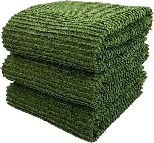 Vista 41 de Serafina Home Toallas de cocina de tamaño grande de color sólido negro: paño de 100 % algodón suave para limpieza y secado absorbente, con ribete