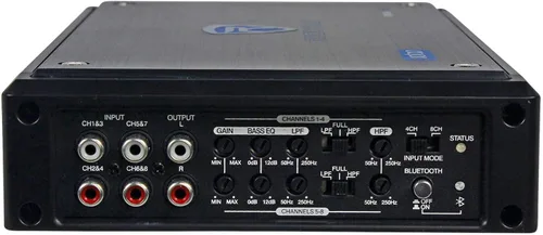 Vista 4 de Amplificador estéreo RockvilIe RXM8BTB de 8 canales y 1500 vatios Bluetooth para coche