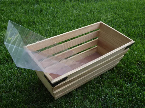 Vista 3 de Admired By Nature Maceta de madera natural, caja rectangular de madera de 6 x 13 pulgadas de largo, para jardines, plantas, decoración del hogar