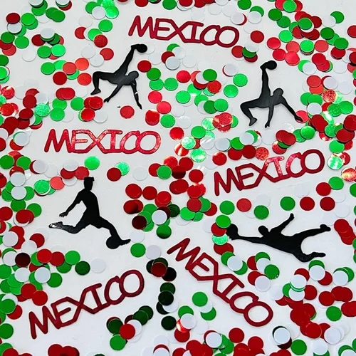 Vista 18 de Copa Mundial de Confeti - Nueva Zelanda, jugador de fútbol, pelota negra, blanca - 2 bolsas de media onza (1 oz) #3371