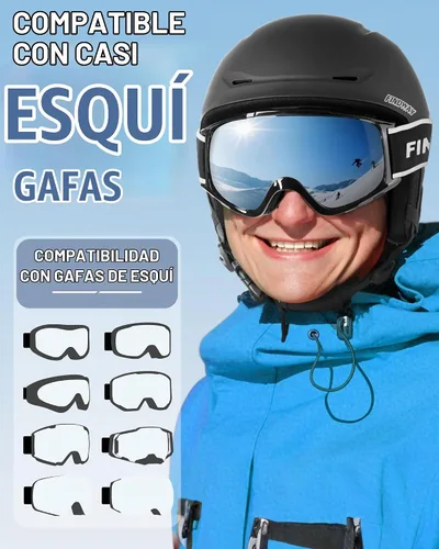 Vista 6 de Findway Casco de Esquí [Actualización] Casco de Snowboard para Adultos, [Compatible con Gafas] Carcasa de ABS Duradera, Espuma EPS Protectora y Dial