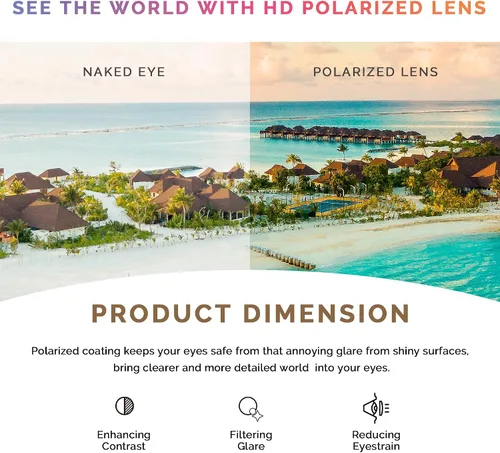 Vista 5 de JOO'RTI Gafas de sol polarizadas de gran tamaño para mujer, diseño de ojo de gato cuadrado grande retro