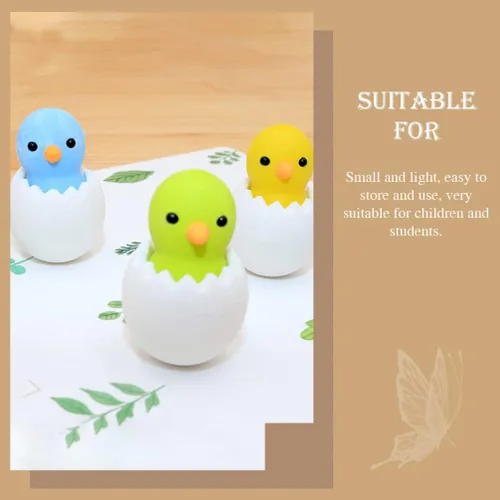 Vista 9 de NUOBESTY 24 borradores de Pascua para pollitos de Pascua, borradores en forma de pollito 3D, borradores de goma de Pascua para primavera, fiesta