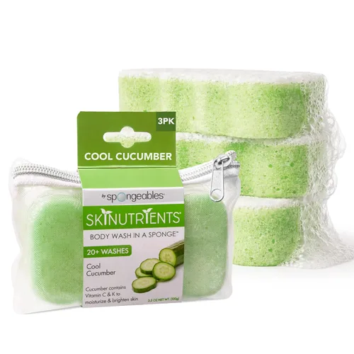 Vista 16 de Spongeables Jabón corporal en una esponja de más de 20 lavados, bayas de acai, 1 unidad